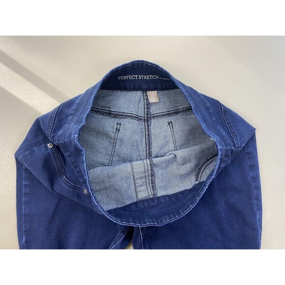 Chico's Perfect Stretch Jeans 1.5 US 10 Ankle Crop Dark Wash Blue Pull On 33x26 - Picture 11 of 15